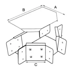 K.T 2" x 2" 三叉大面曲