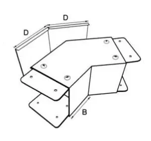 K.T 2" x 3" 45度外曲