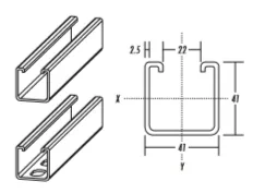 金泰KAM 41 x 41 U槽 2.5mm(3.0米)